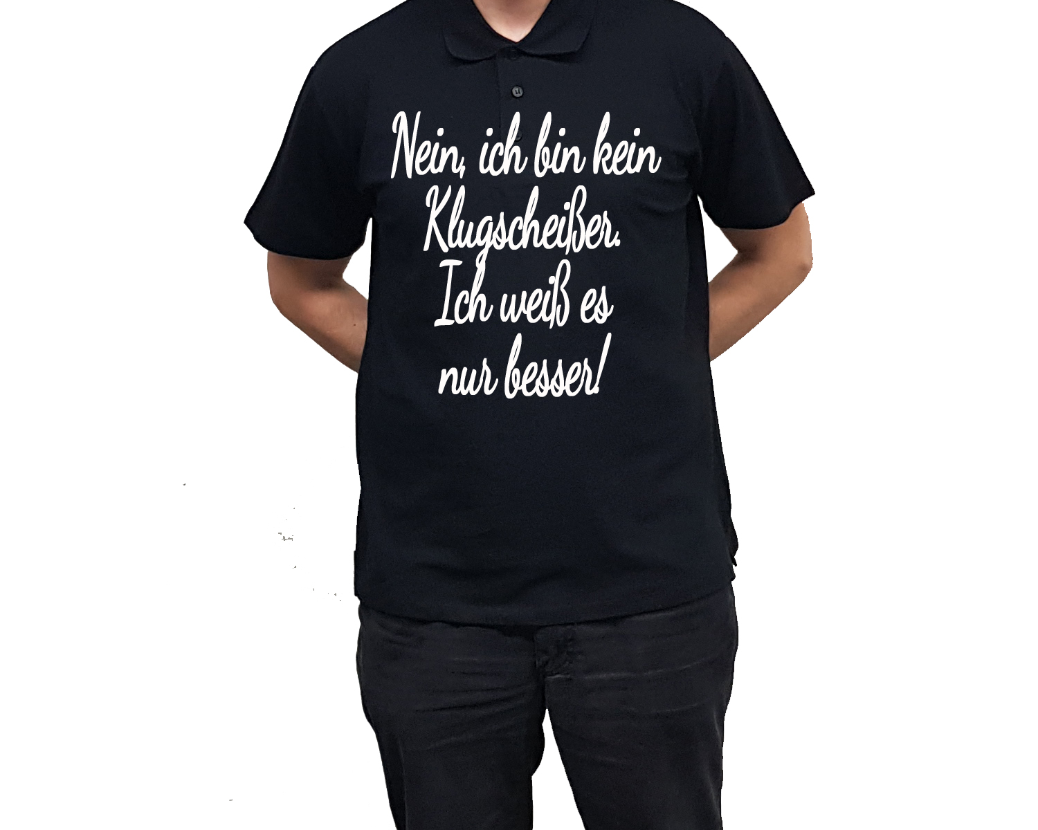 Poloshirt mit Druck Klugscheißer