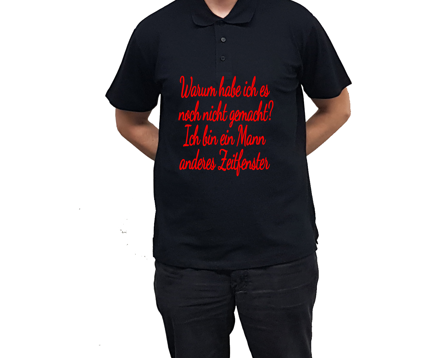 Poloshirt mit Druck anderes Zeitfenster