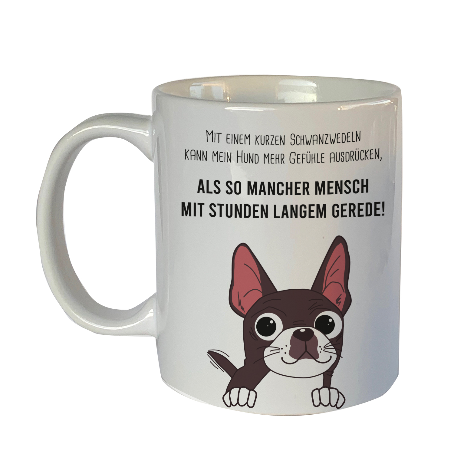 Tasse  mit Motiv: Mit einem kurzen Schwanzwedeln