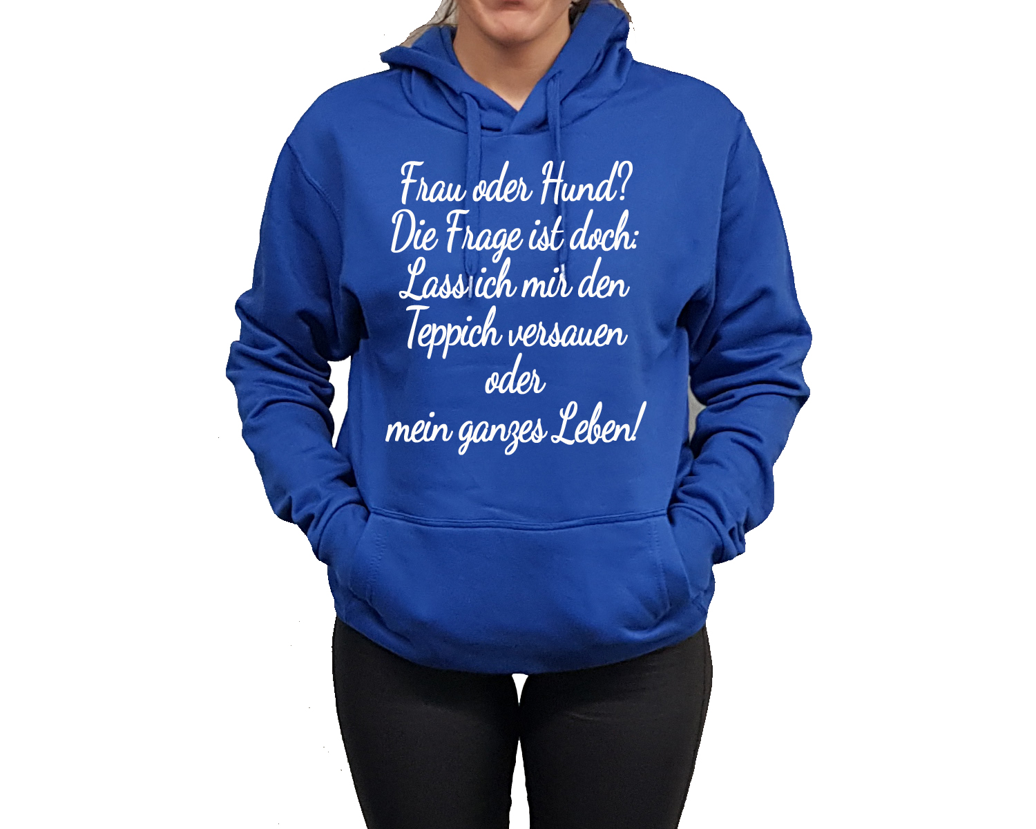 Hoodie Druck Frau oder Hund