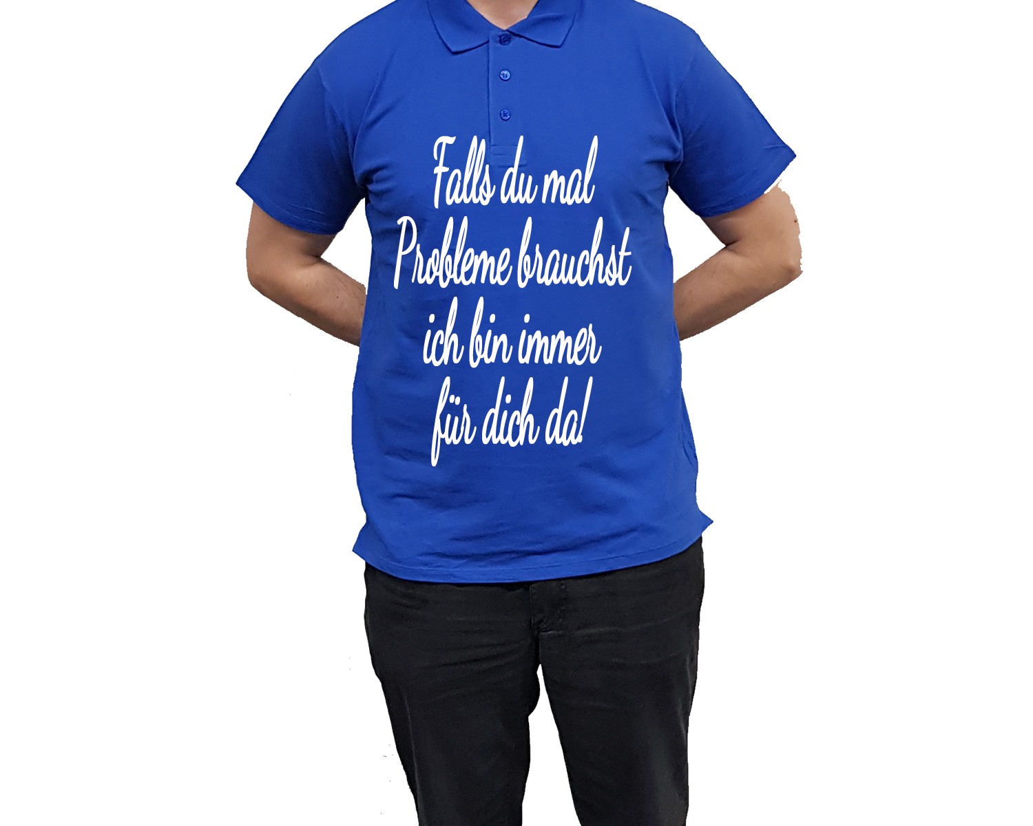 Poloshirt mit Druck Falls du mal