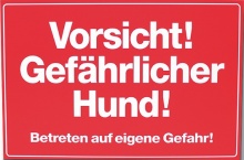 Warnschild "Vorsicht! Gefährlicher Hund!", 30 x 20 cm, rot