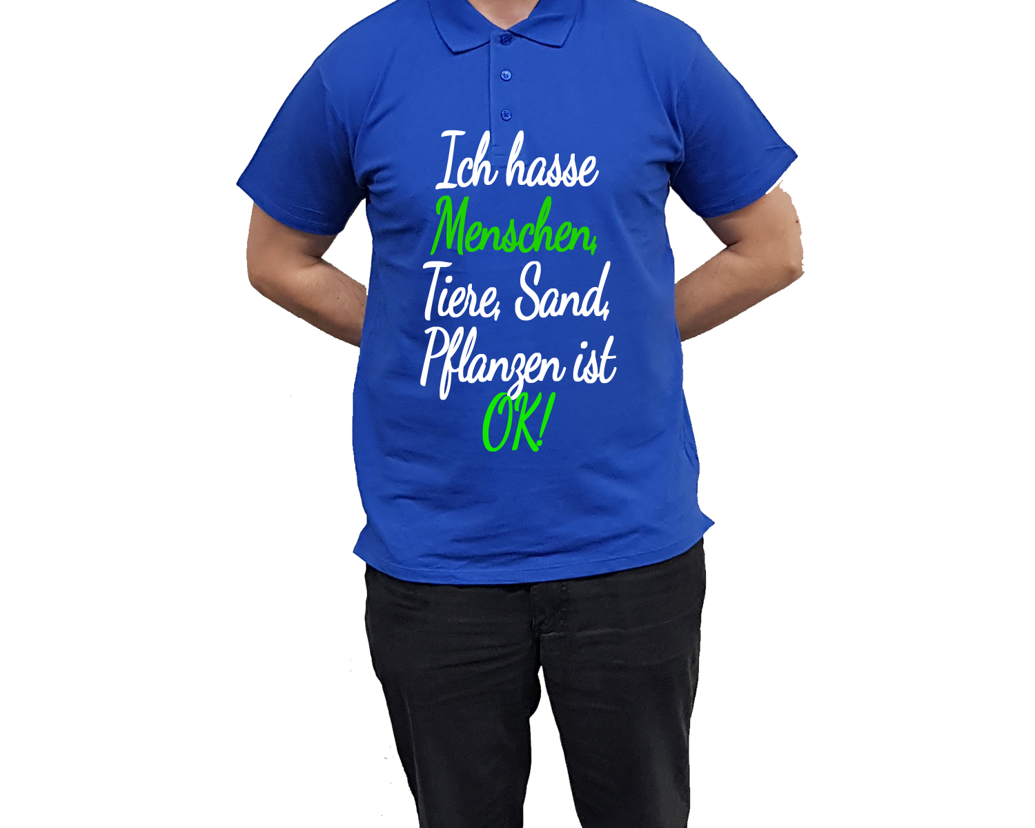 Poloshirt mit Druck Ich hasse Menschen