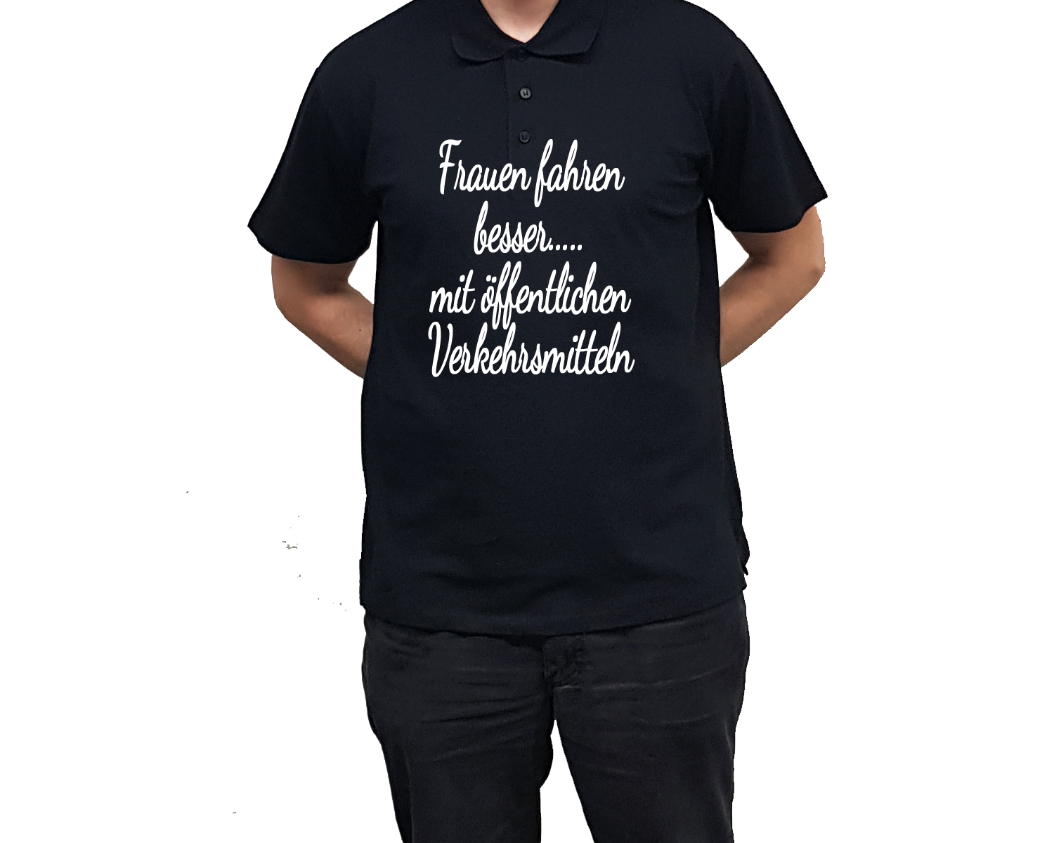 Poloshirt mit Druck Frauen fahren besser